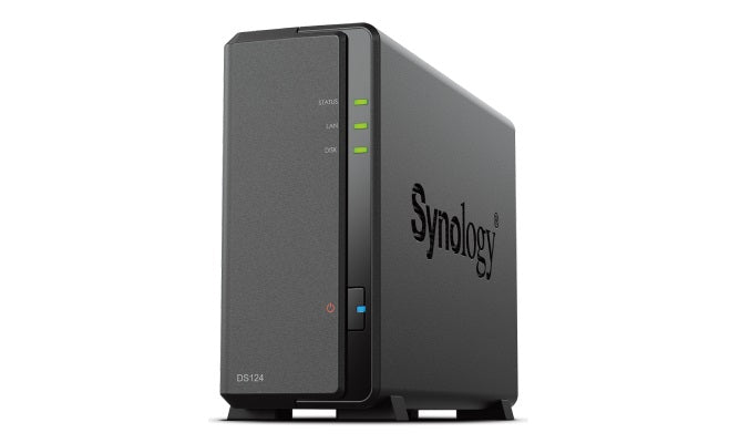 Synology DiskStation DS124 1-Bay 3.5 ft Diskless 1xGbE NAS (Tower) , Realtek RTD1619B 64-bit 4-core 1.7 GHz 1 GB DDR4 non-ECC 2-year hardware warranty