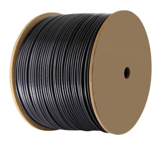 8Ware 350m CAT6A UTP LAN Network Cable Roll 24AWG PVE HDPE 7.4mm UV Stabilised Jacket Wooden Reel Outdoor Black