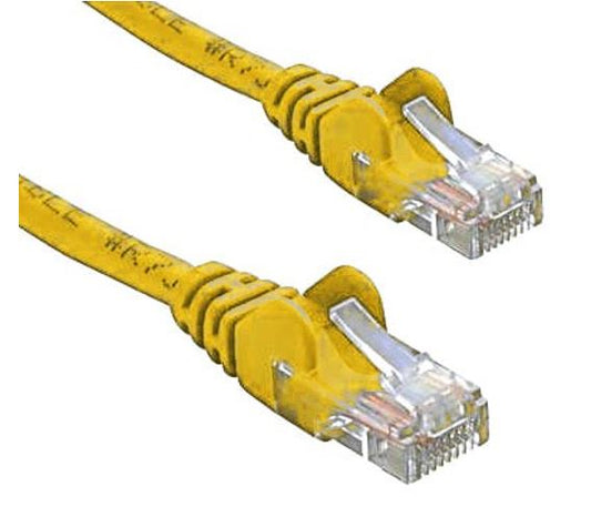 8ware CAT5e Cable 25cm 0.25m - Yellow Color Premium RJ45 Ethernet Network LAN UTP Patch Cord 26AWG CU Jacket