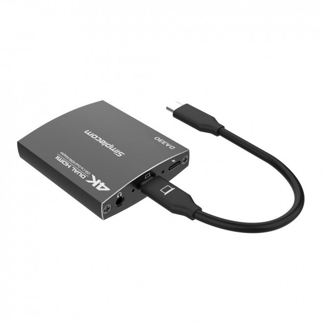 Simplecom DA330 USB-C to Dual HDMI MST Adapter 4K 60Hz with PD and Audio Out