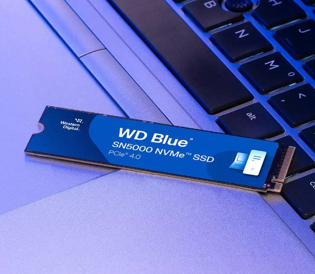 Western Digital WD Blue SN5000 NVMe 1TB SSD M.2 2280, 5,150MB s R 4,900MB s W, 730K IOPS R 770K IOPS W, PCIe Gen4 x4, 5-Y Warranty