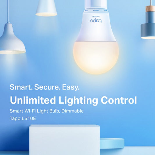 TP-Link Tapo L510B Smart Light Bulb Bayonet Fitting Dimmable, No Hub Required, Voice Control, Schedule Timer 2700K 8.7W 2.4 GHz 802.11b g n