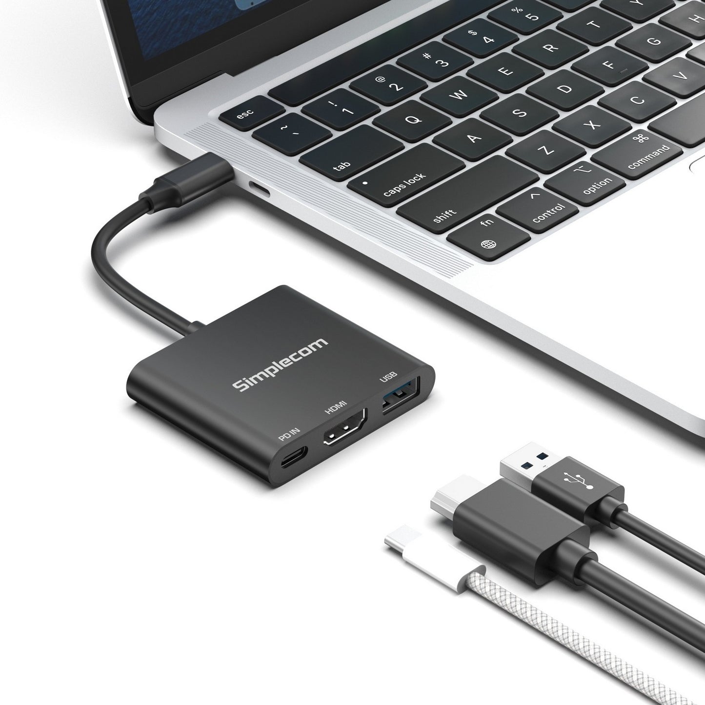 Simplecom DA320 USB-C 3-In-1 Adapter USB 3.2 Gen 1 5Gbps PD HDMI 2.0 4K 60Hz