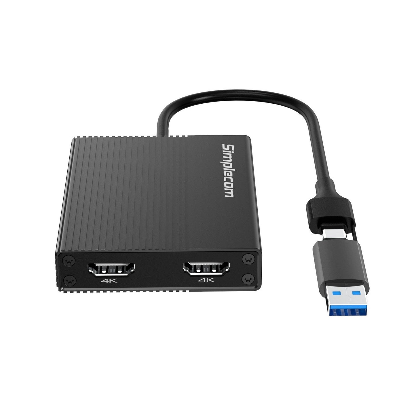 Simplecom DA369 USB 3.0 or USB-C to Dual 4K HDMI 2.0 Display Adapter for 2x 4K 60Hz Extended Screens