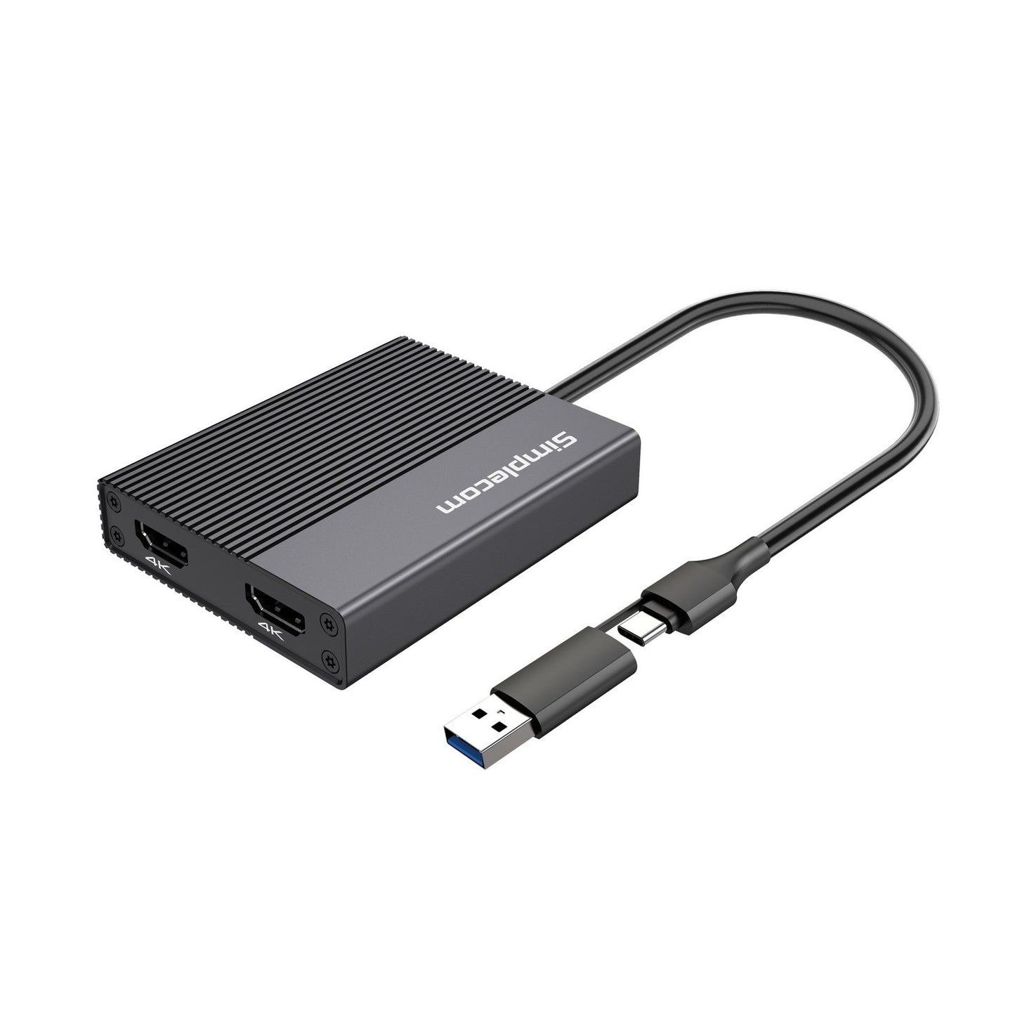 Simplecom DA369 USB 3.0 or USB-C to Dual 4K HDMI 2.0 Display Adapter for 2x 4K 60Hz Extended Screens