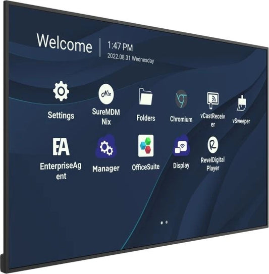 ViewSonic CDE6530 65 ft 4K Presentation Display, Wireless presentation Single USB-C cable 24 7 video playback Remote management ProAV Portrait display