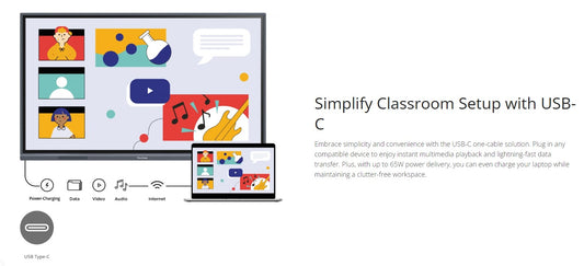 Viewsonic 86 ft 4K Interactive Display, USB-C, Dual Pen. 33 Point Touch. Android OS, 3 Years Advance Replacement 2024