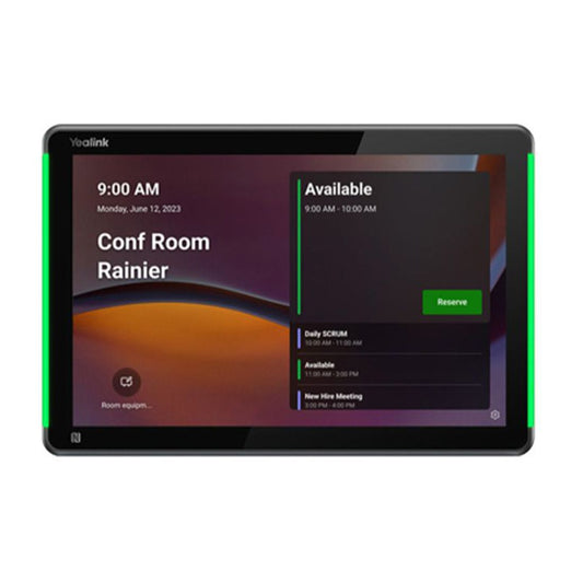Yealink RoomPanel Plus E2- Black Android 13 OS Touch Screen Scheduler 10.1-inch multifunctional meeting room schedule panel Anit-fingerprint Coating