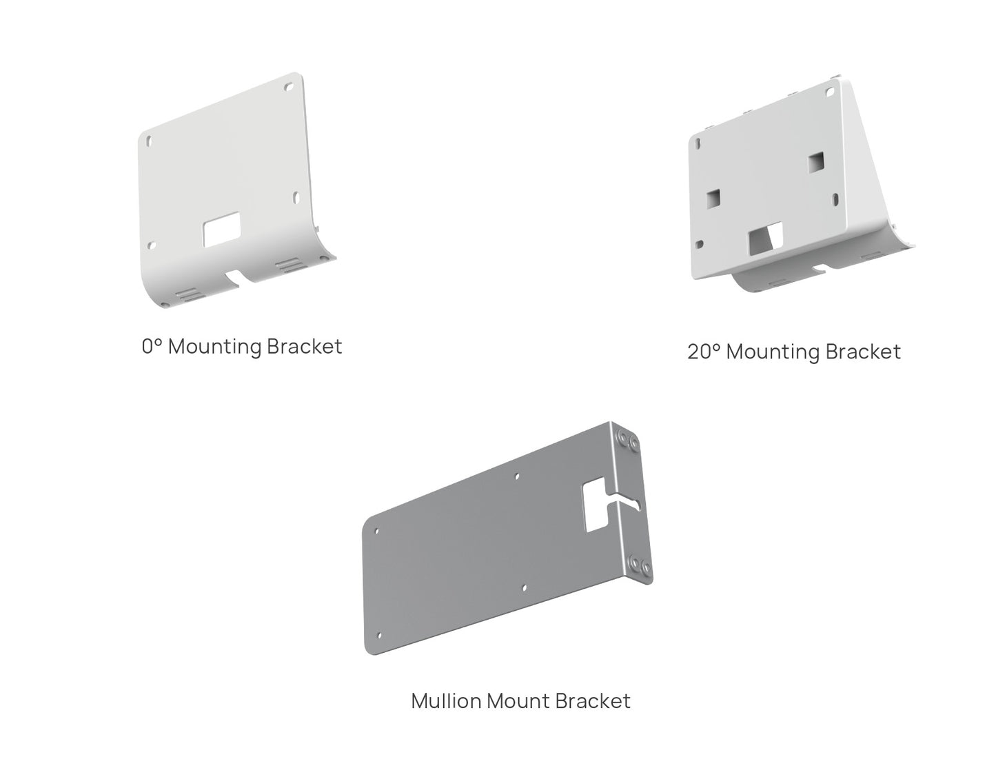 Yealink RoomPanel Plus Mount Kits, Device Compatibility RoomPanel Plus, 0 degree Mounting Bracket, 20 degree Mounting Bracket, Mullion Mount Bracket