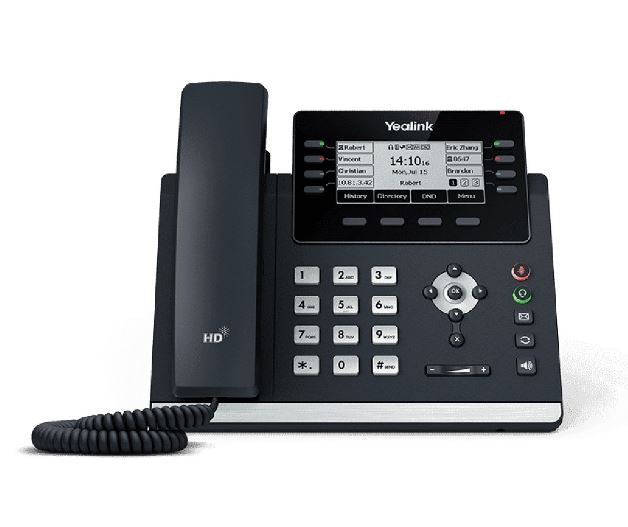 Yealink T43U 12 Line IP phone, 3.7 ft 360x160 pixel Graphical LCD with backlight, Dual USB Ports, POE Support, Wall Mountable, ( T42S ), 3.7 ft screen