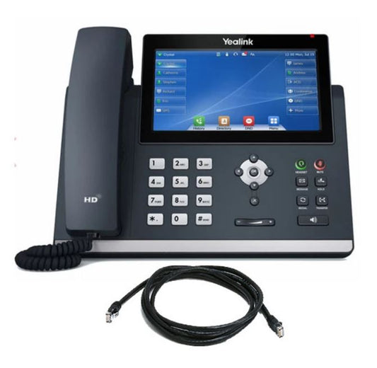 Yealink T48U 16 Line IP phone, 7 ft 800x480 pixel colour touch screen, Optima HD voice, Dual Gigabit Ports, 1 USB port for BT40 WF40 Recording, (T48S)
