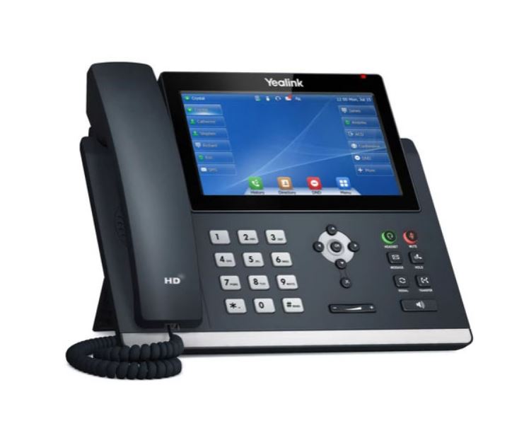 Yealink T48U 16 Line IP phone, 7 ft 800x480 pixel colour touch screen, Optima HD voice, Dual Gigabit Ports, 1 USB port for BT40 WF40 Recording, (T48S)