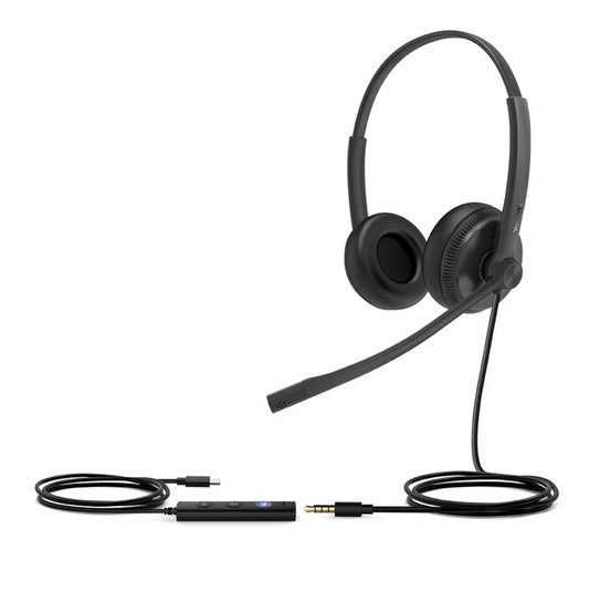 Yealink UH34 SE Dual USB-C USB Wired Headset, Teams Certified, Noise Cancelling Headset,USB-C and 3.5mm Jac,ControllerTeams Button, Ultra-Lightweight