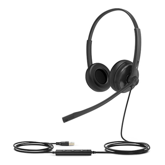 Yealink UH34 Dual UC USB Headset, Lightweight, All Day Wearing Comfort, Ear Wideband Noise Cancelling Microphone, Leather Ear Cushions, USB-A