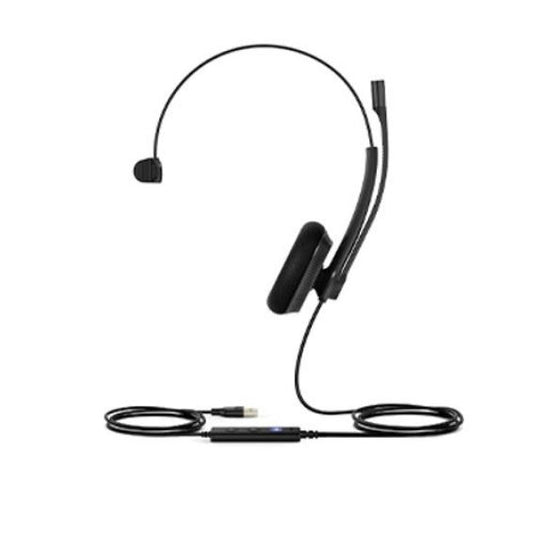 Yealink UH34 Lite Mono UC USB Headset, Lightweight, All Day Wearing Comfort, Ear Wideband Noise Cancelling Microphone, Foamy Ear Cushions, USB-A