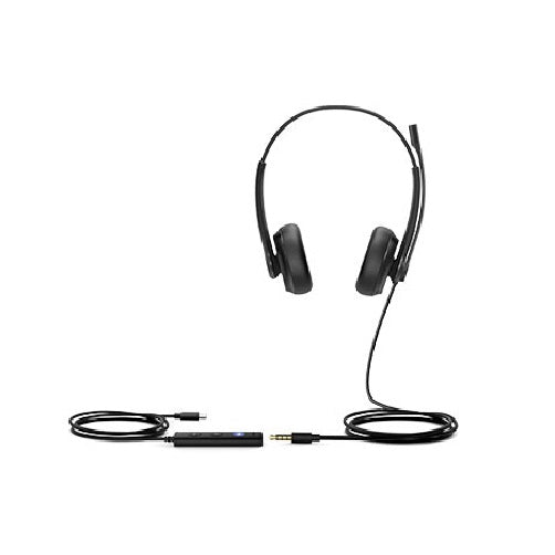 Yealink UH34 Special Edition Dual UC USB Headset, USB-C 3.5mm, Audio Clarity, Noise Cancelling Headset, USB-C and 3.5mm, Leather Ear Cushions