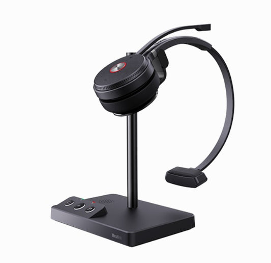 Yealink WH62 Mono UC DECT Wireless Headset, Busylight On Headset, 2 Micro-USB Connection, Leather Ear Cushions (IPY-WH62-MONO-TEAMS alternative)