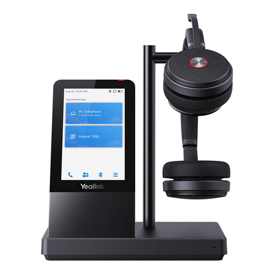 Yealink WH66 Dual UC DECT Wireless Headset,UC Workstation,HDVoice, 2-Mic Noise Cancellation330 degree Adjustable, Leather Ear Cushions,TeamsZoom Certified