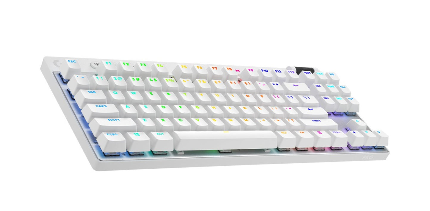 (LS)Logitech G PRO X TKL Wireless Mech Gaming Keyboard White Internet access for Logitech G HUB Software Advanced features require Logitech G HUB