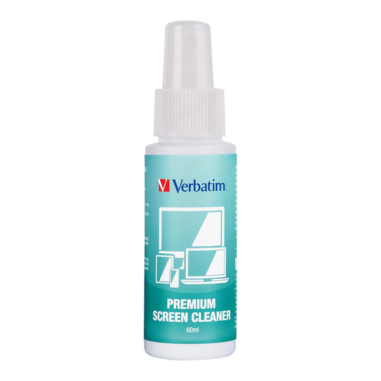 Verbatim Premium Screen Cleaning Kit - 60ml. Laptop, Phone, Tablet, Monitors, Screens, Glass. Antibacterial