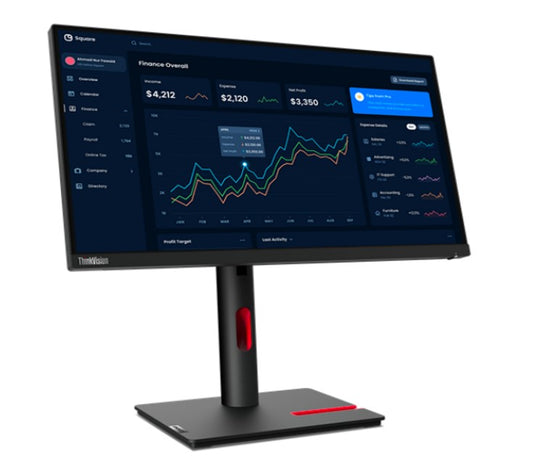 LENOVO ThinkVision T23i-30 23 ft FHD IPS Monitor 1920x1080 16:9 Anti-Glare Height Adjustable Titl Swivel Pivot 4xUSB3.2 Hub VGA DP HDMI Audio 3yr wty