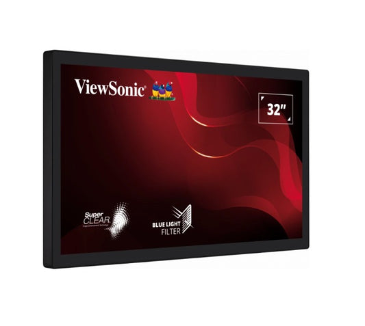 ViewSonic TD3207 32 ft 1080p Open Frame 10-Point PCAP Touch Monitor, 24 7 Operation and HDMI, DisplayPort and RS232, Kiosk, Factory, IP54 Front waterPF