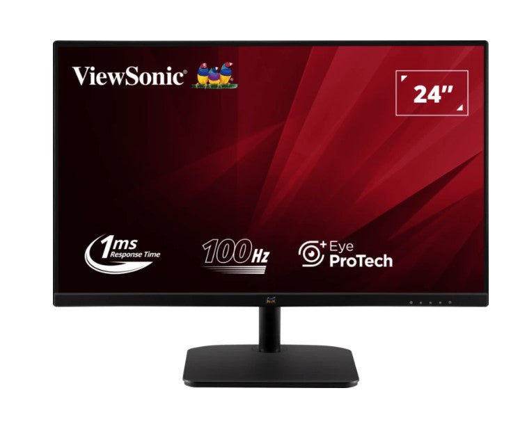 ViewSonic 24 ft Office Ultra Thin Bezel SuperClear IPS, 2x Speakers, 4ms 100h FHD 1080, HDMI, VGA, 3.5 Audio, Multi-View, Eye Care. VESA 75, Monitor