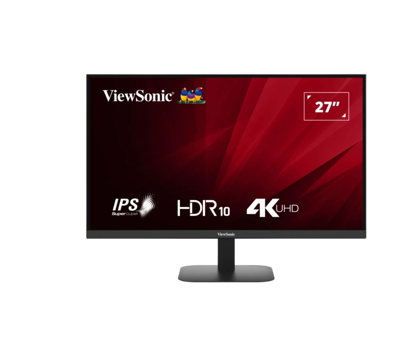 ViewSonic 27 ft 4K 3840 x 2160 SuperClear IPS, HDR10, 2x HDMI and DP x1, Eye Pro Tech.Seamless, VESA 75, Eco Mode, Joy Key rear, Office Monitor
