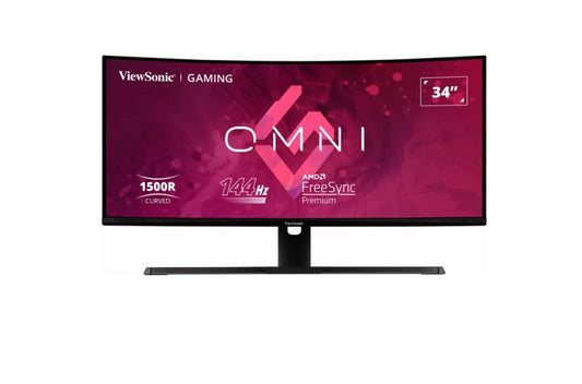 ViewSonic 34 ft Curved 3440x1440, 180Hz 1ms 1500R, HDR10, Adaptive Sync, 2x HDMI 2.0, 2x DP, Speakers, VESA 100, Office Ultra Wide Monitor