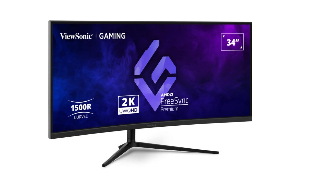 ViewSonic 34 ft Curved 3440x1440, 180Hz 1ms 1500R, HDR10, Adaptive Sync, 2x HDMI, 2x DP, Speaker, VESA 100, VX3418-2K Office Gaming Ultra Wide Monitor