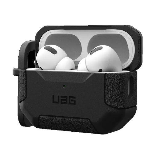 UAG Scout Apple Airpods Pro (2nd Gen) Rugged Case - Black (104123114040),DROP Military Standard,Detachable Carabiner, Featherlight,10 Years Warranty