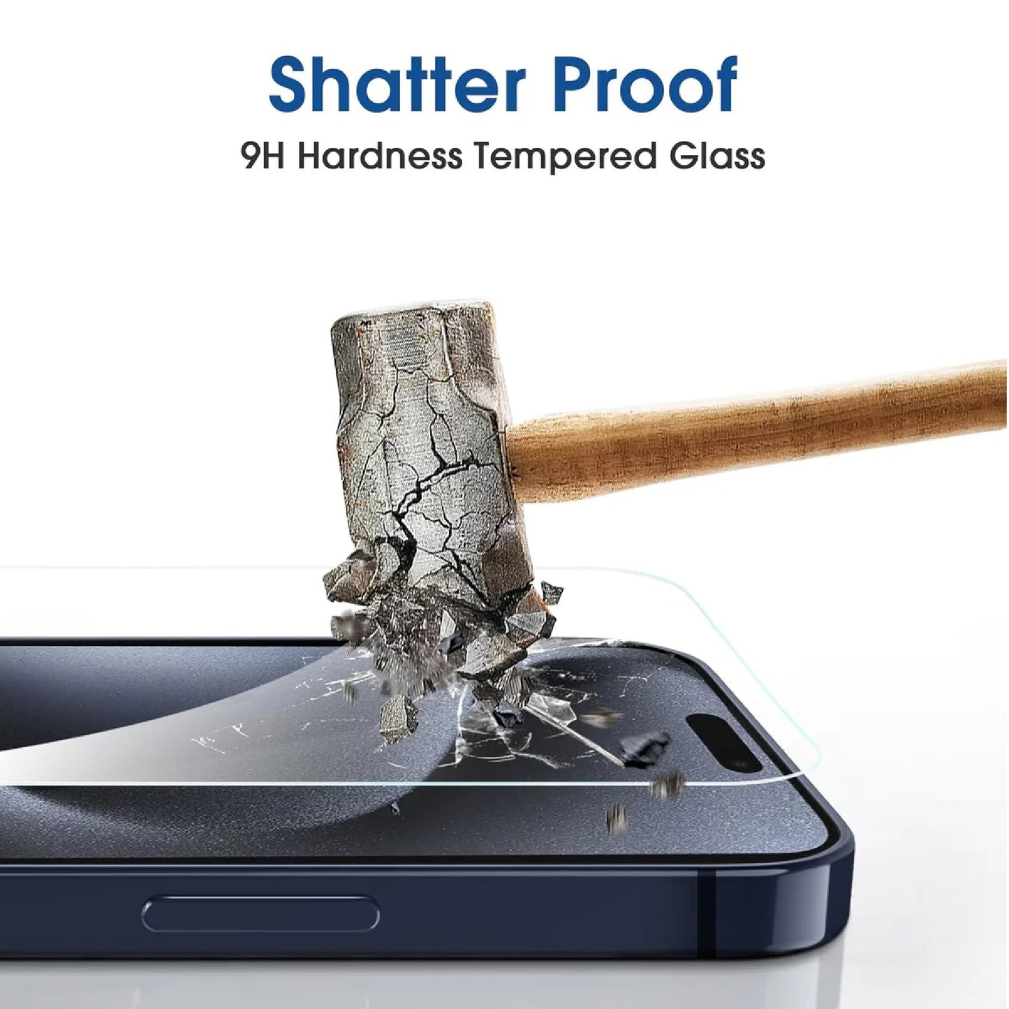 USP Apple iPhone 16 iPhone 15 (6.1 ft) Tempered Glass Screen Protector : Full Coverage, Easy Align Dust-free Tray, 9H Hardness, Bubble-Free