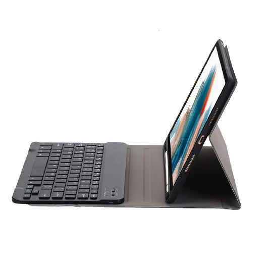 USP Samsung Galaxy Tab A9 (11 ft) Keyboard With Case Black - 3.0 ABS, Magnetic, PU Leather Covering, Front Rear Facing Camera Holes