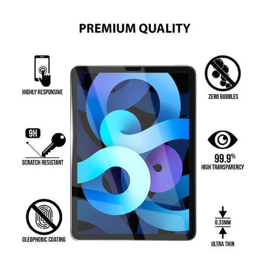 USP Apple iPad Air (10.9 ft) (5th 4th Gen) iPad Pro (11 ft) (4th 3rd Gen) Tempered Glass Screen Protector : Full Coverage, 9H Hardness, Bubble-free