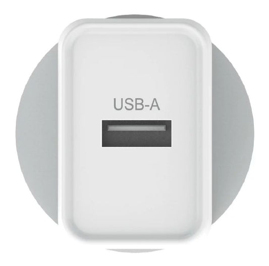 Verbatim USB Charger Single Port 2.4A - White Single Port Wall Charger Rohs, CE, Apple, Android, tablet, Handheld. OC, OV, SS, OT, Fire Resistant.
