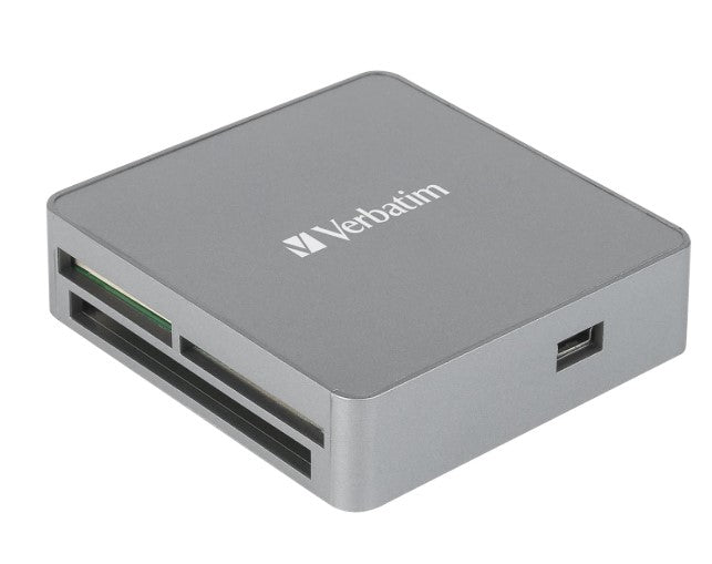 Verbatim USB 2.0 All- in-1 Card Reader Hub including SD, SDHC, SDXC, microSD, microSDHC, microSDXC, CF-1, Memory Stick, and MS-Pro Duo