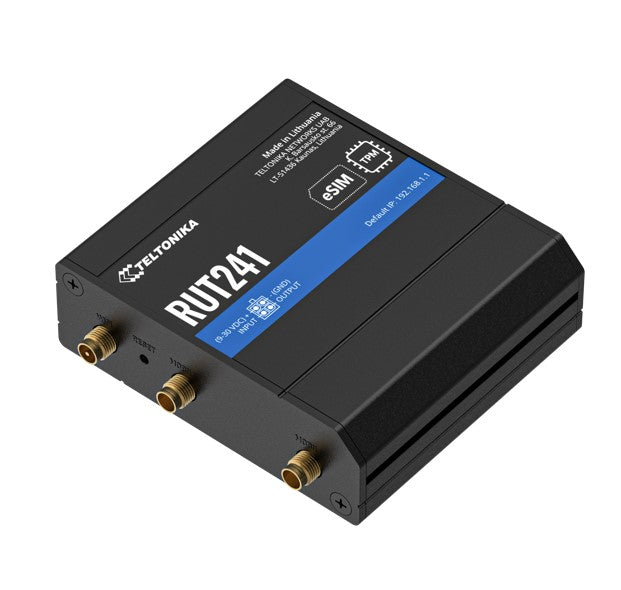 Teltonika RUT241 eSIM Industrial 4G Router,Global Version, Instant LTE Failover, Compact and Powerful Industrial 4G LTE Router Firewall, PSU included