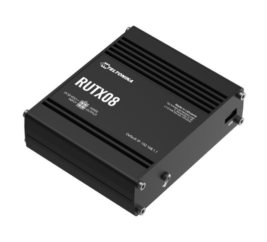 Teltonika RUTX08 Industrial Ethernet Router, Next Gen VPN Router for Professional Applications, Quad-Core CPU, 256 MB RAM, PSU included