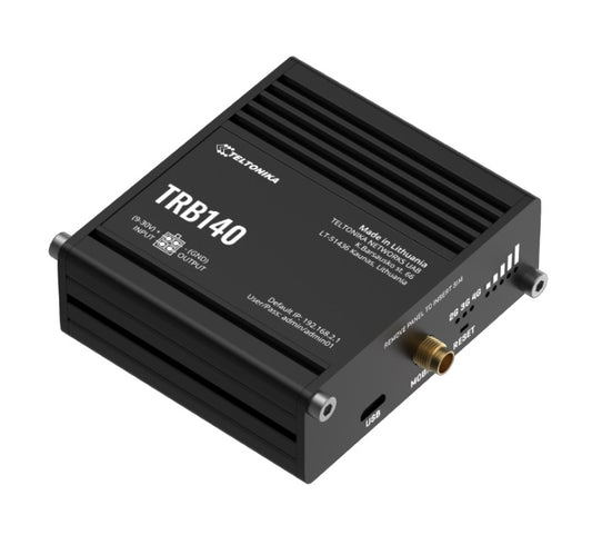 Teltonika TRB140 Industrial Rugged LTE Gateway, 4G LTE (Cat 4), Compatible with Industrial DNP3 Modbus Communication Protocols, PSU included