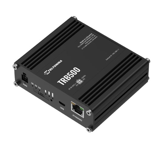 Teltonika TRB500 Industrial 5G Gateway, Ultra-high Cellular Speeds of up to 1 Gbps, Backward Compatible with 4G (LTE CAT 20) Network, PSU included