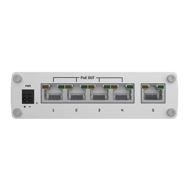 Teltonika TSW101 Automotive POE Switch, 4x PoE Ports, 5 x Gigabit Ethernet Ports with speeds of up to 1000 Mbps, PSU excluded