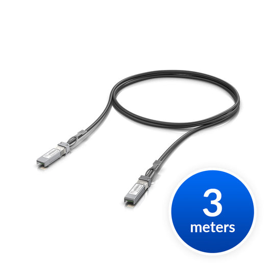 Ubiquiti SFP Direct Attach Cable, 10Gbps DAC Cable, 10Gbps Throughput Rate, 3m Length