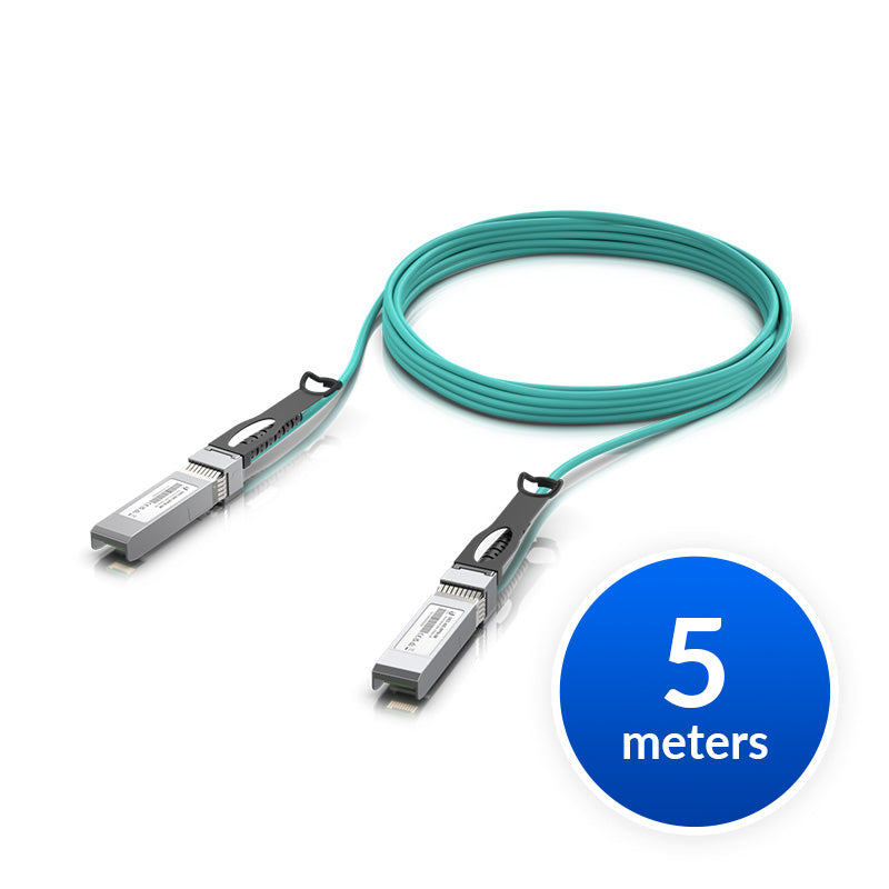 Ubiquiti 25 Gbps Long-Range DAC, Long-range SFP28, 5m Length, Support 25 10 1 Gbps, PVC Cable Jacket, Aqua Color