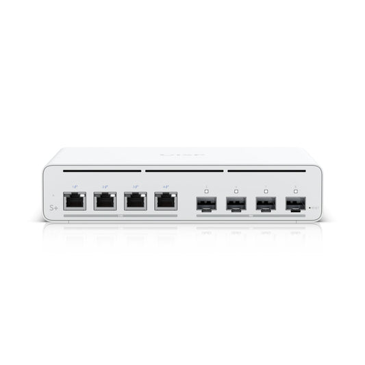 Ubiquiti UISP Switch Plus, 2.5 GbE PoE Switch For ISP Applications, RJ45 Ports, 27V Passive PoE Output, 4 10G SFP ports,