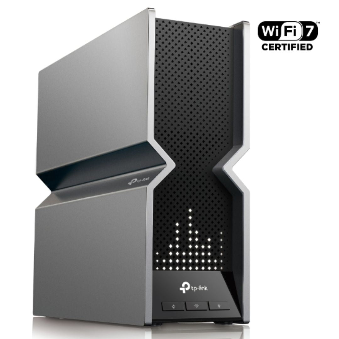 TP-Link Archer BE800 BE19000 Tri-Band Wi-Fi 7 Router (WIFI7) 1376 Mbps at 2.4 GHz 5760 Mbps at 5 GHz 11520 Mbps at 6 GHz, 8 Internal Antennas, Qu