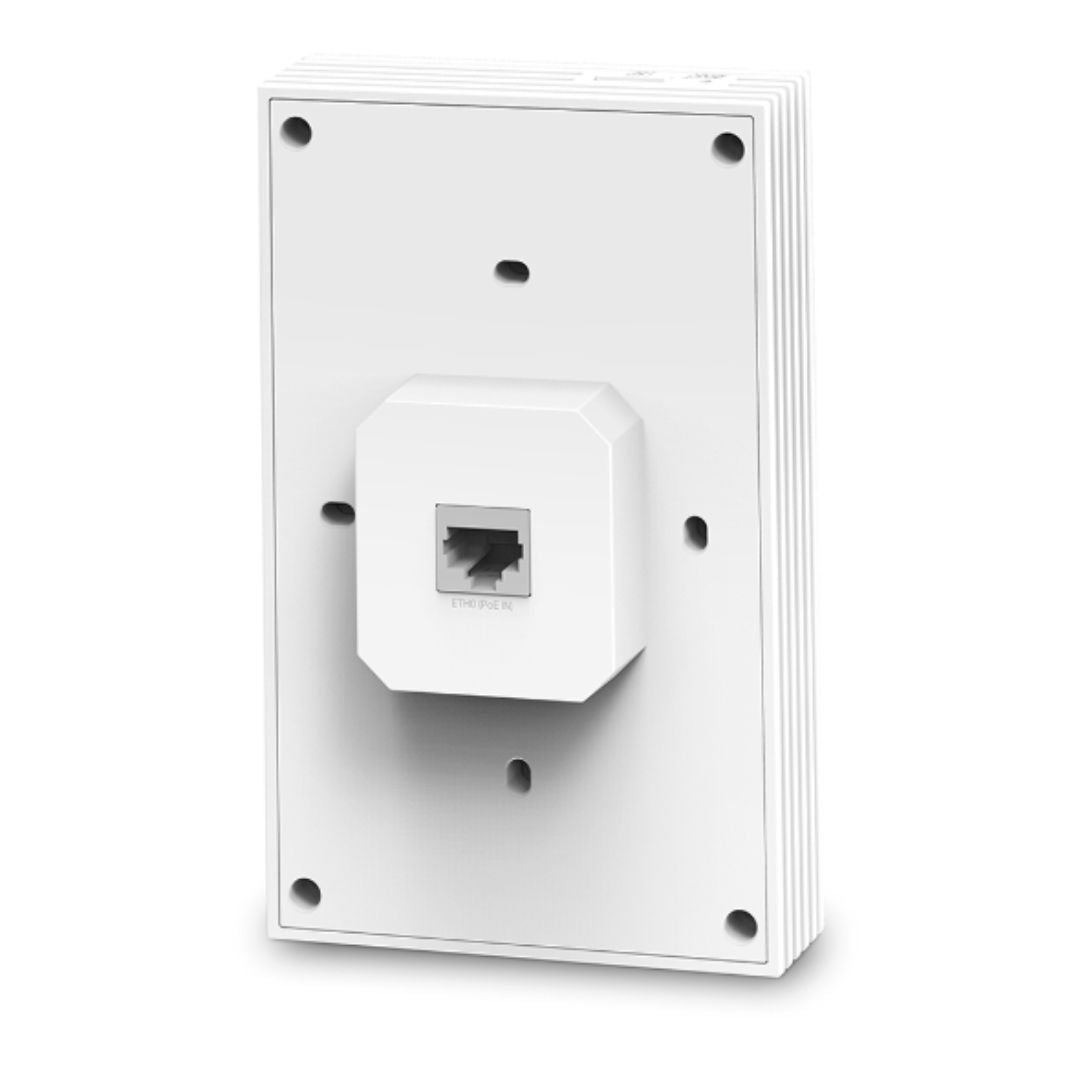 TP-Link EAP655-Wall Omada AX3000 Wall Plate WiFi 6 Access Point, 574Mbps at 2.4 GHz 2402 Mbps at 5 GHz, 2 Internal Antennas