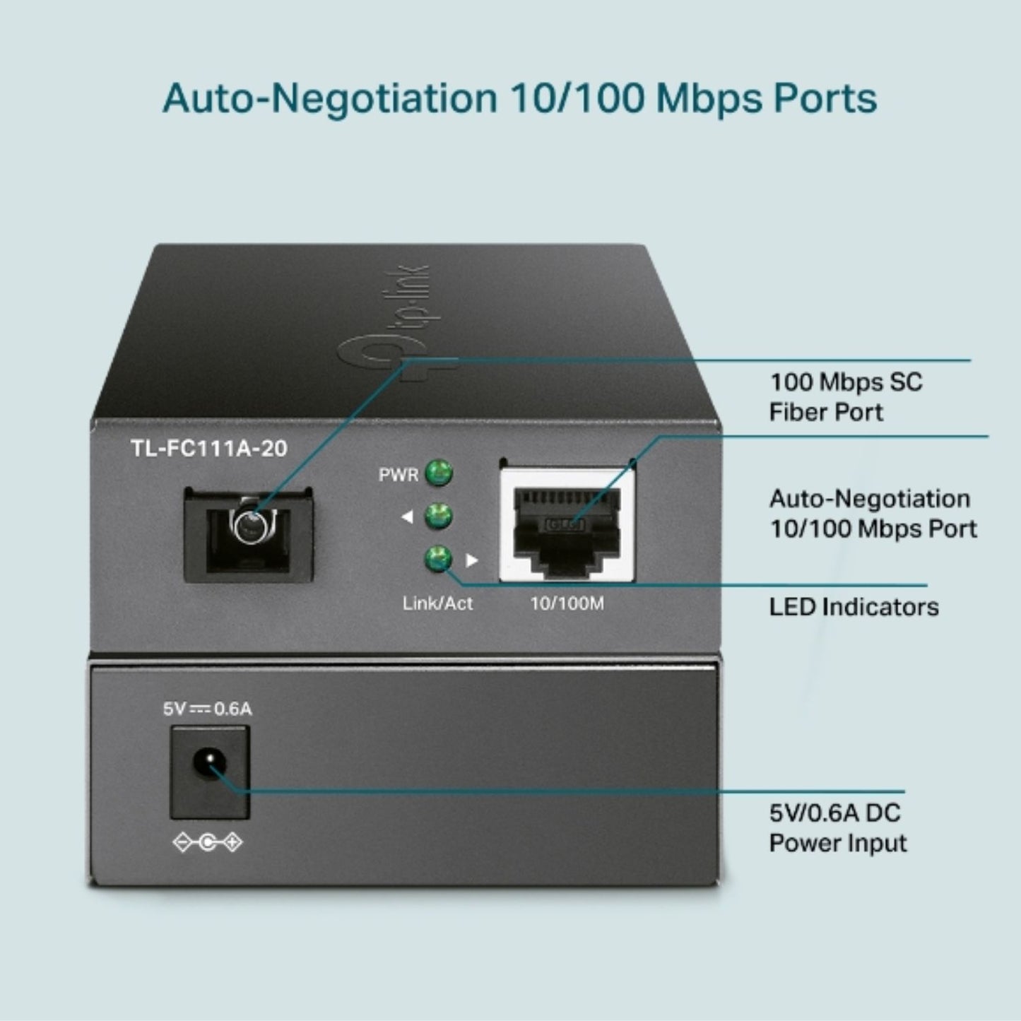 TP-Link TL-FC111A-20 10 100 Mbps WDM Media Converter - IEEE 802.3u 1550nm 20KM (Compatible with TL-FC111B-20)