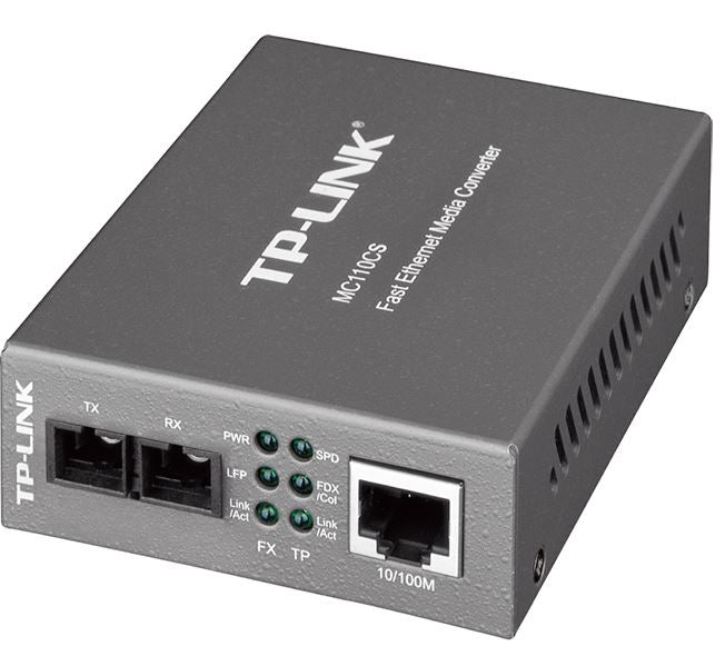 TP-Link MC110CS 10 100Mbps Single-Mode Media Converter Convert 100BASE-FX Fiber to 100Base-TX Copper Media Extends Fiber Distance Up To 20km