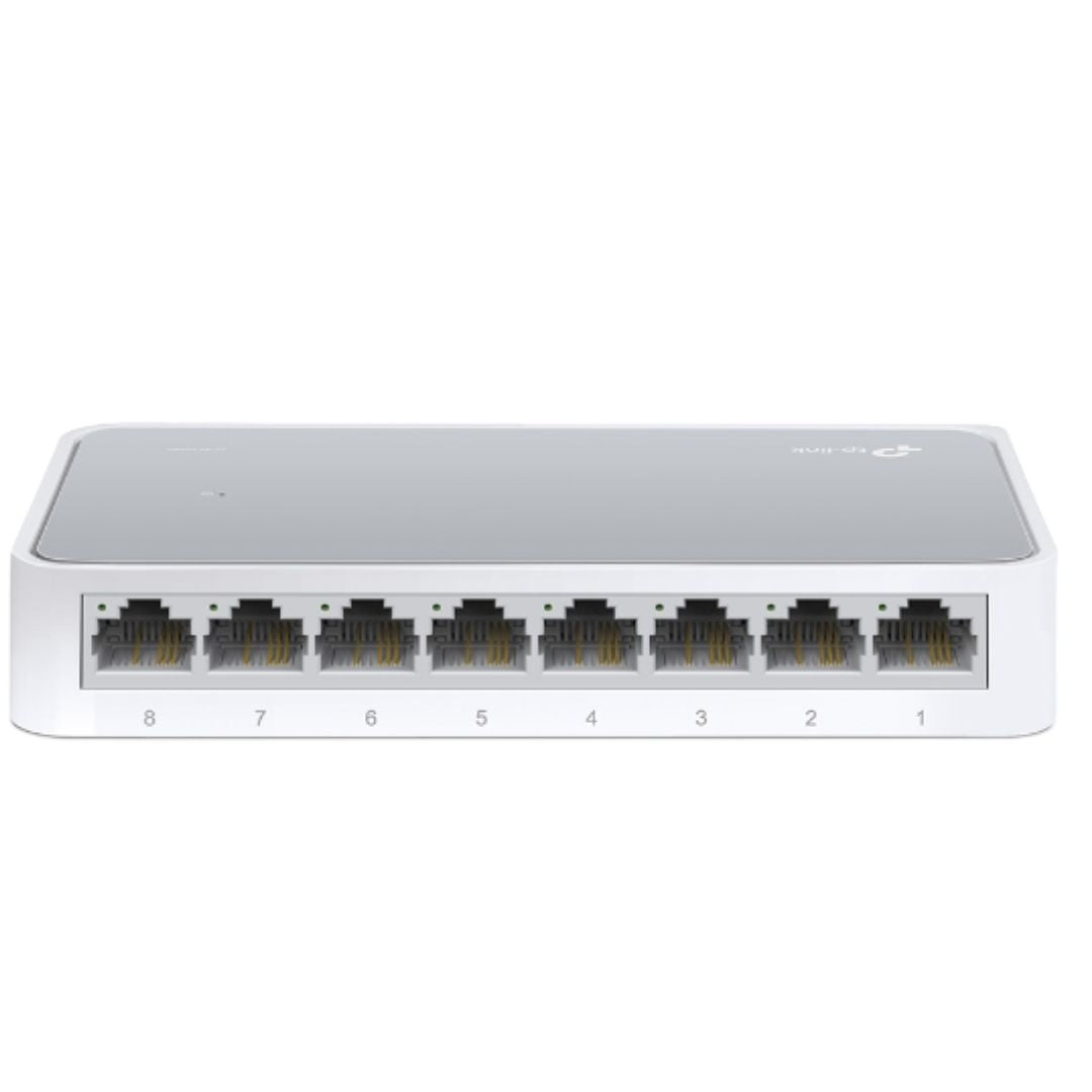 TP-Link TL-SF1008D 8-port 10 100M Desktop Switch, 8 10 100M RJ45 ports, Plastic case, Supports Auto MDI MDIX