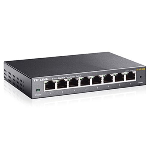 TP-Link TL-SG108E 8-Port Gigabit Easy Smart Switch Provides network monitoring, traffic prioritization and VLAN Web-based user interface Fanless